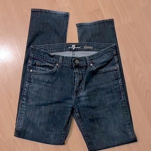 7 for all mankind jeans, men’s slimmy, 32x32 mid rise